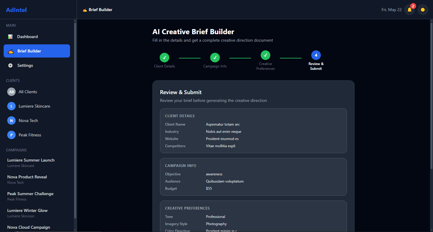 CampaignIQ AI — screen 2