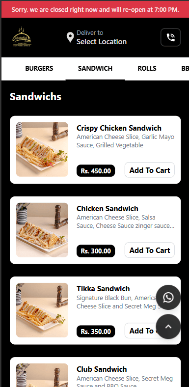 Mujahid Foods — mobile view