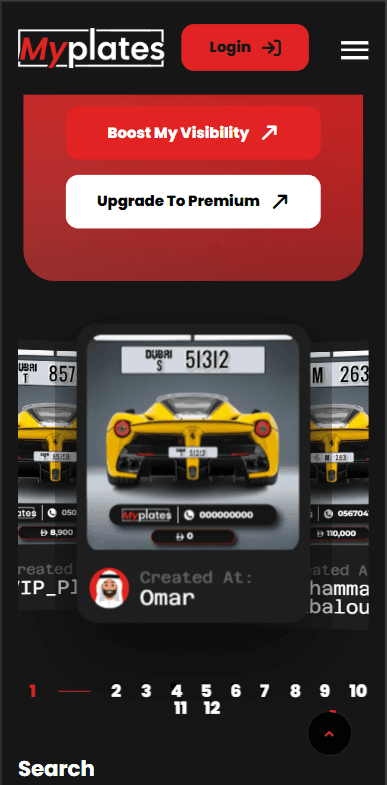 MyPlates — mobile view