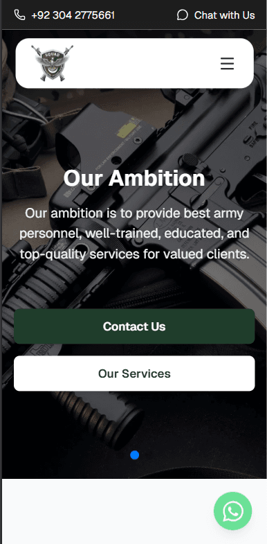 Squad Security — mobile view